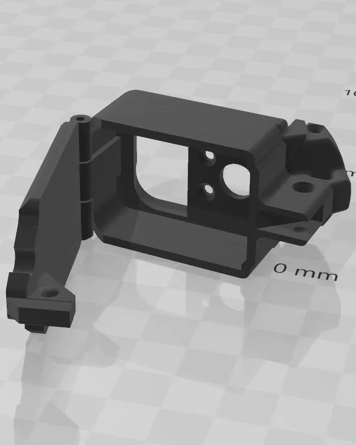 CAD render of a plastic mount/bracket for an X-Tag device
