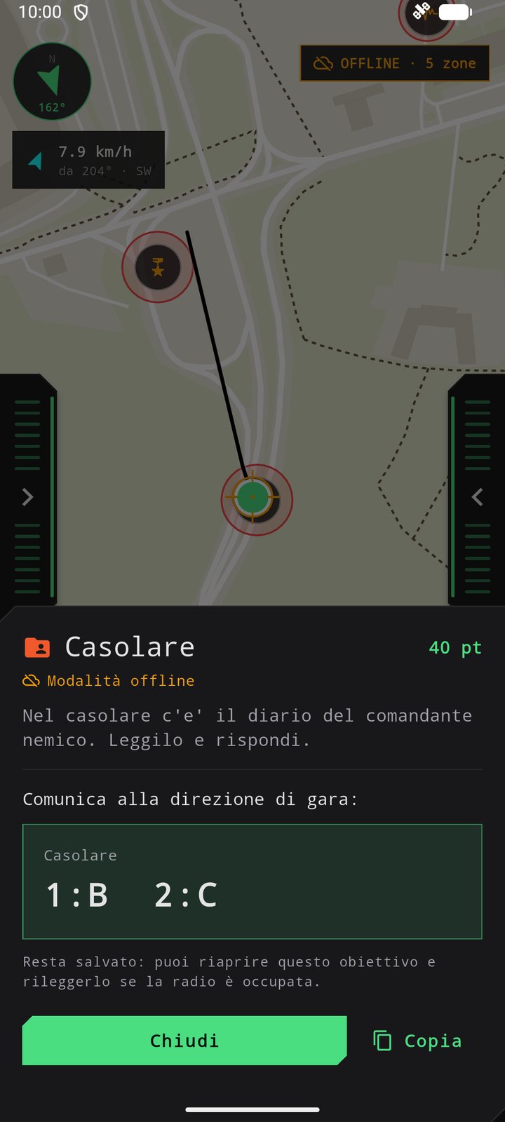 Il riepilogo delle risposte da comunicare via radio