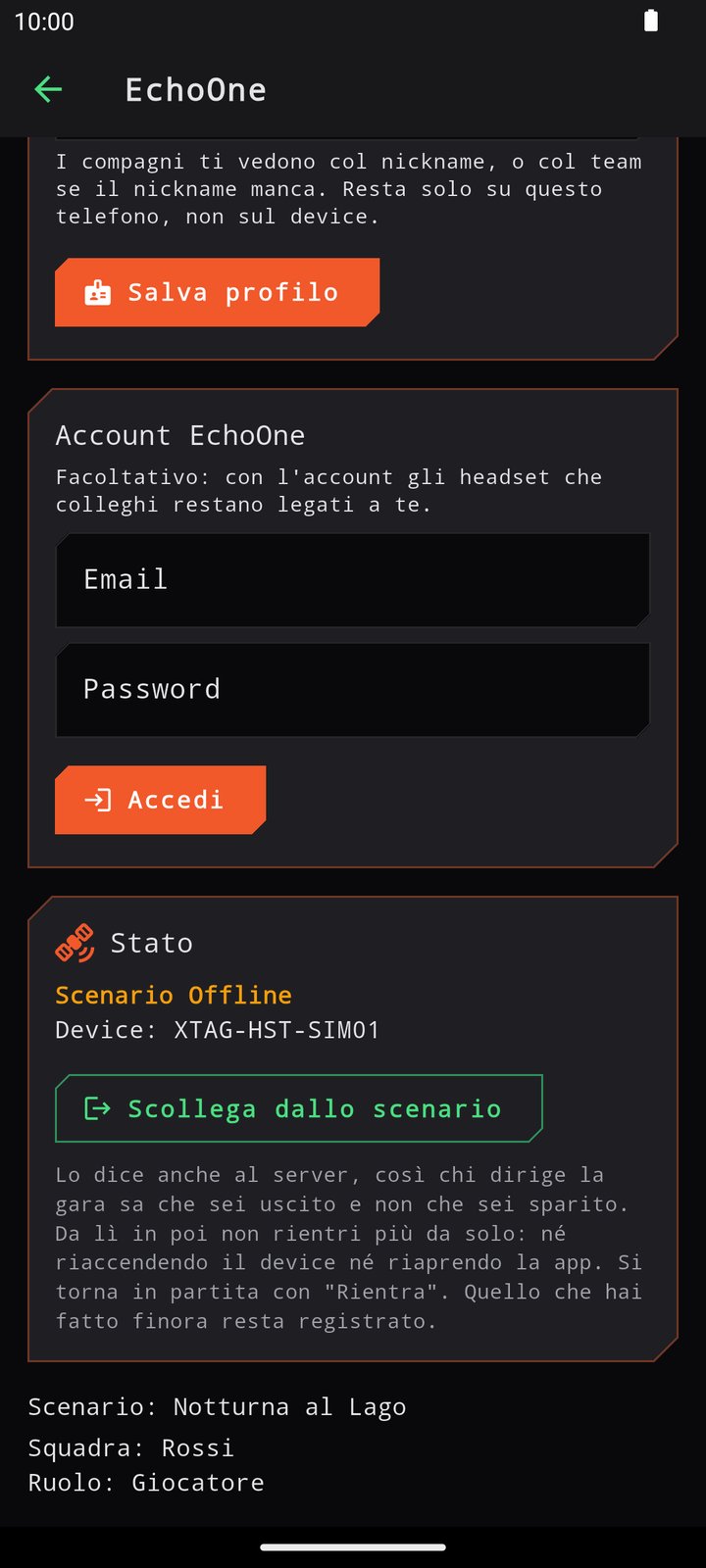 La scheda EchoOne con lo scenario offline scaricato