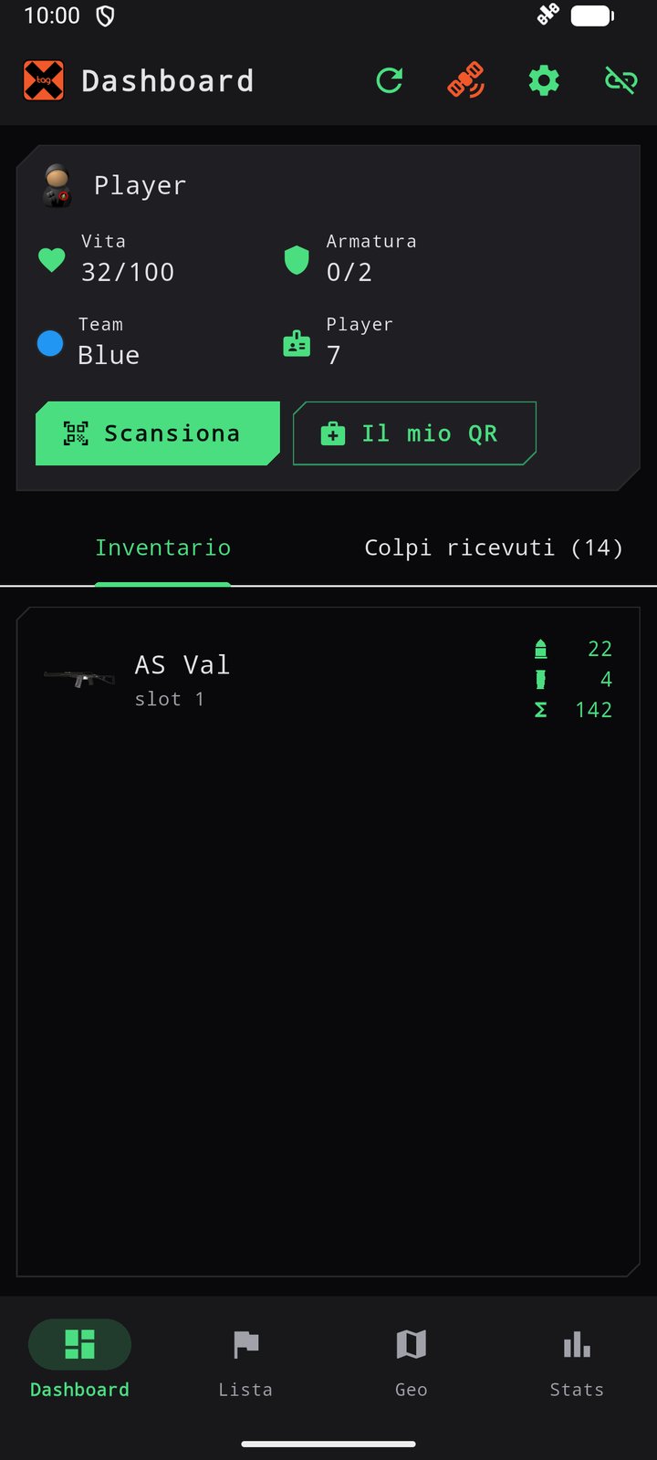 La Dashboard di un medico con i tasti Scansiona e Il mio QR