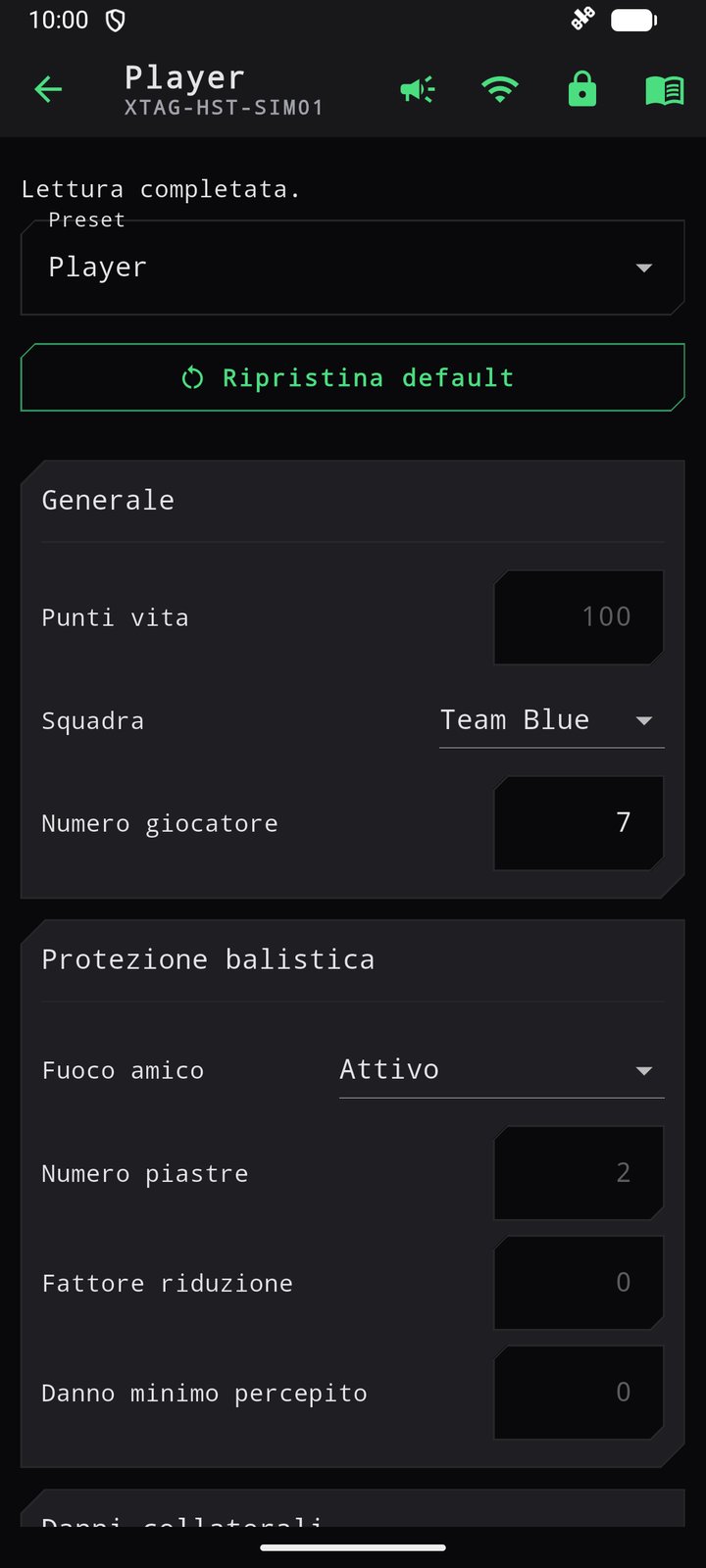 Headset aperto: preset, Ripristina default e le prime impostazioni