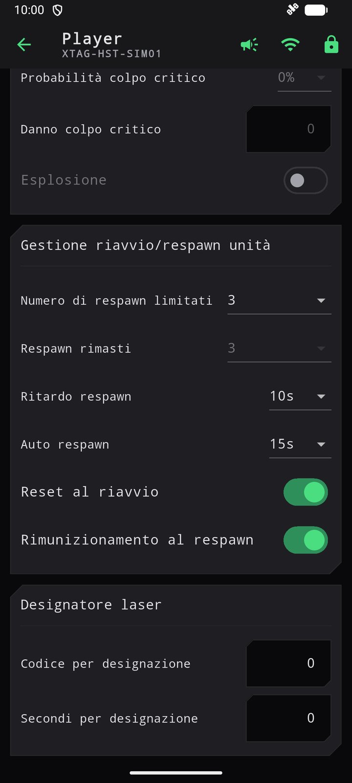 Sezione dei respawn con 3 respawn limitati e 3 rimasti